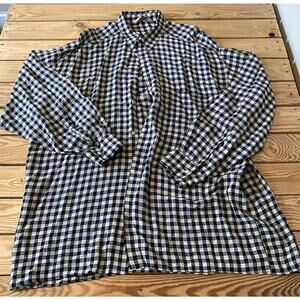 Vintage Gruppo Di Capi Italy Long Sleeve Check Button Down Shirt XL Navy White